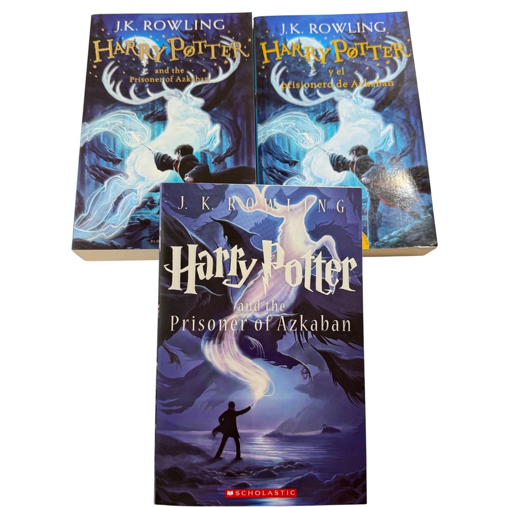 Harry Potter Prisoner of Azkaban Book Lot 3 Paperback US UK Spanish Editions